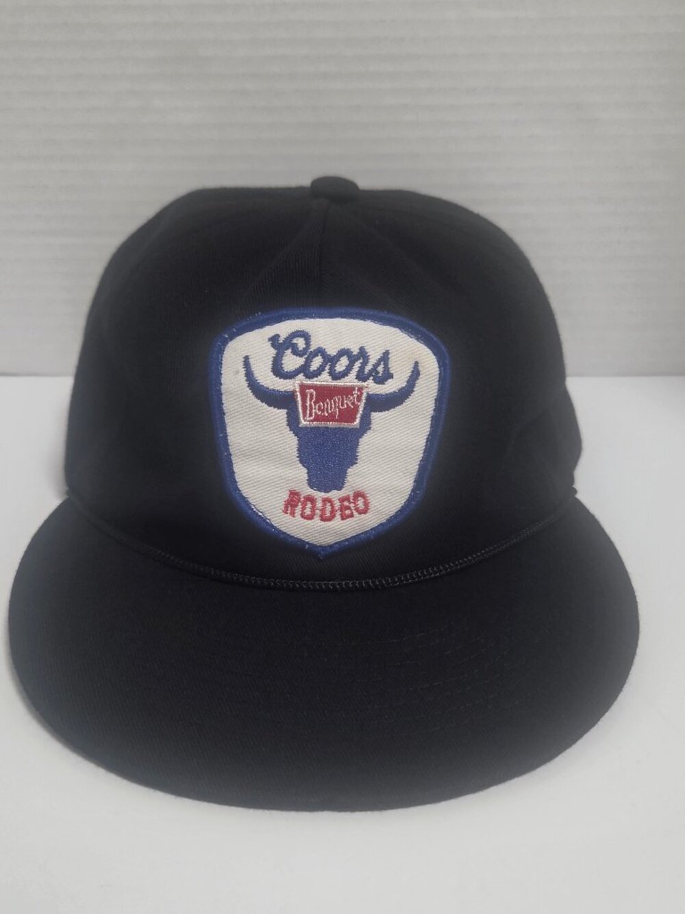 Coors Banquet Rodeo Hat Cap Snapback Black rope detail cowboy western